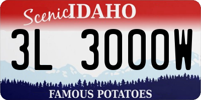 ID license plate 3L3000W
