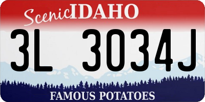 ID license plate 3L3034J
