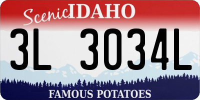ID license plate 3L3034L