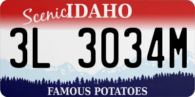 ID license plate 3L3034M