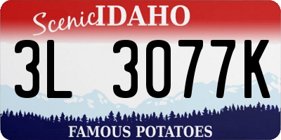 ID license plate 3L3077K