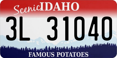 ID license plate 3L3104O
