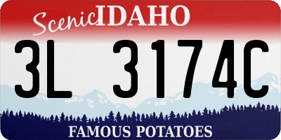 ID license plate 3L3174C