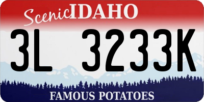 ID license plate 3L3233K