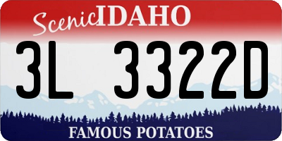 ID license plate 3L3322D