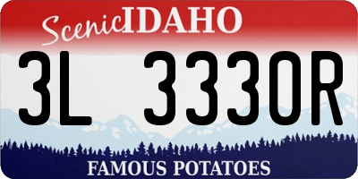 ID license plate 3L3330R