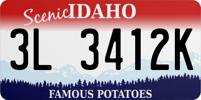 ID license plate 3L3412K