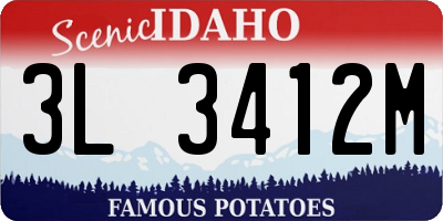 ID license plate 3L3412M