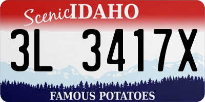ID license plate 3L3417X