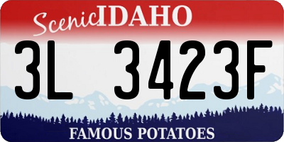 ID license plate 3L3423F