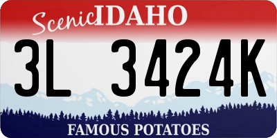 ID license plate 3L3424K