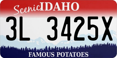 ID license plate 3L3425X