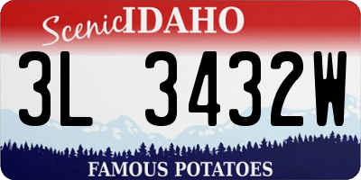 ID license plate 3L3432W