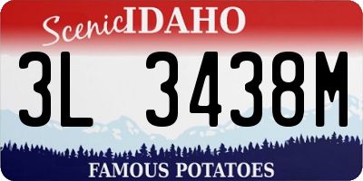 ID license plate 3L3438M