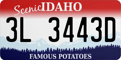 ID license plate 3L3443D