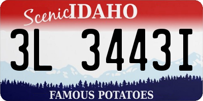 ID license plate 3L3443I