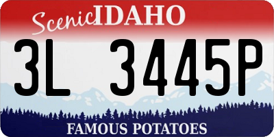 ID license plate 3L3445P