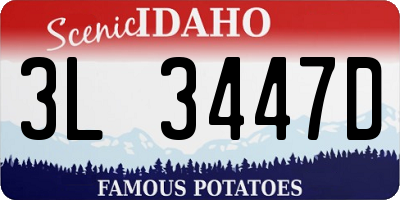 ID license plate 3L3447D