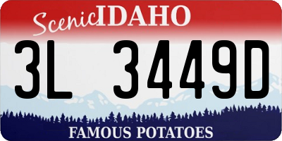 ID license plate 3L3449D