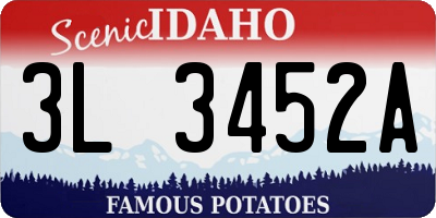 ID license plate 3L3452A