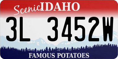 ID license plate 3L3452W