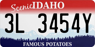 ID license plate 3L3454Y