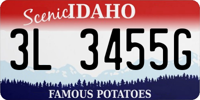 ID license plate 3L3455G