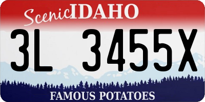 ID license plate 3L3455X