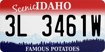ID license plate 3L3461W