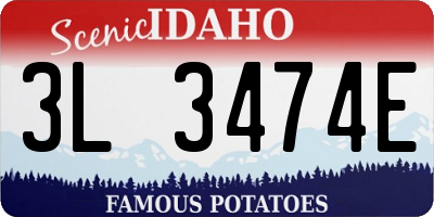 ID license plate 3L3474E