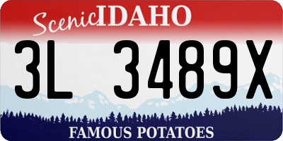 ID license plate 3L3489X