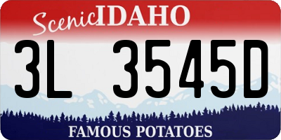 ID license plate 3L3545D