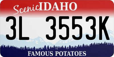 ID license plate 3L3553K