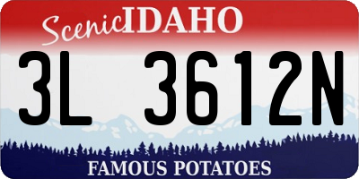 ID license plate 3L3612N