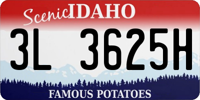 ID license plate 3L3625H