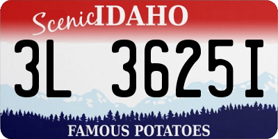 ID license plate 3L3625I