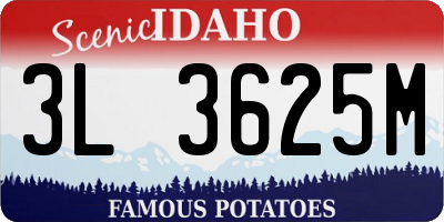 ID license plate 3L3625M