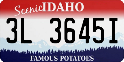 ID license plate 3L3645I