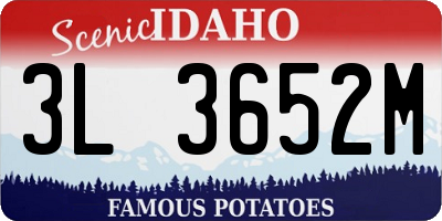 ID license plate 3L3652M