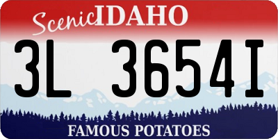 ID license plate 3L3654I