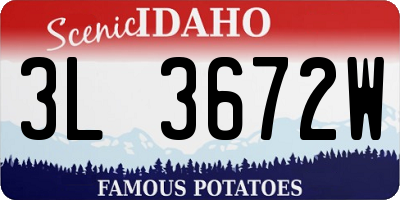 ID license plate 3L3672W