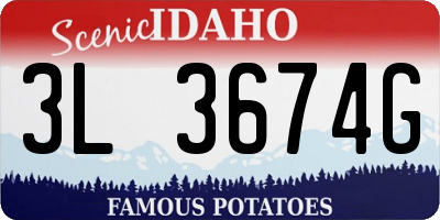 ID license plate 3L3674G