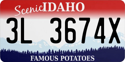 ID license plate 3L3674X