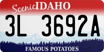 ID license plate 3L3692A