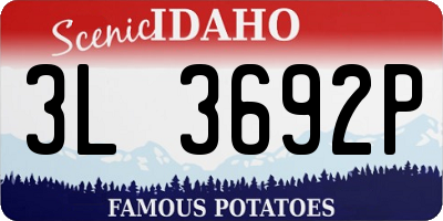 ID license plate 3L3692P