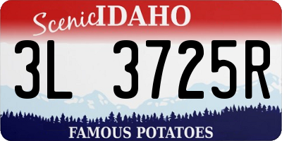 ID license plate 3L3725R