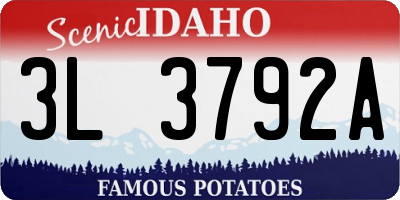 ID license plate 3L3792A