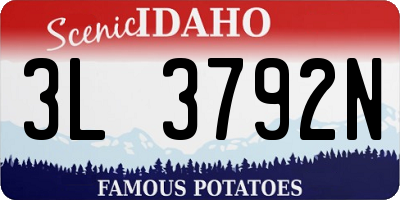 ID license plate 3L3792N