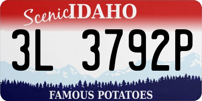 ID license plate 3L3792P