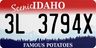 ID license plate 3L3794X